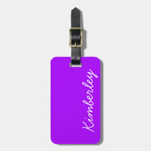 Modernes lila Neonmonogramm-Trendy Mode-Farben Gepäckanhänger