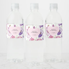 Modernes Lila Pink Blossom Script Foto Hochzeit
