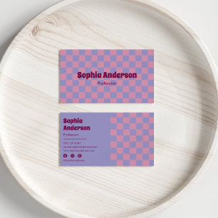 Modernes Lila-rosa Karton Visitenkarte