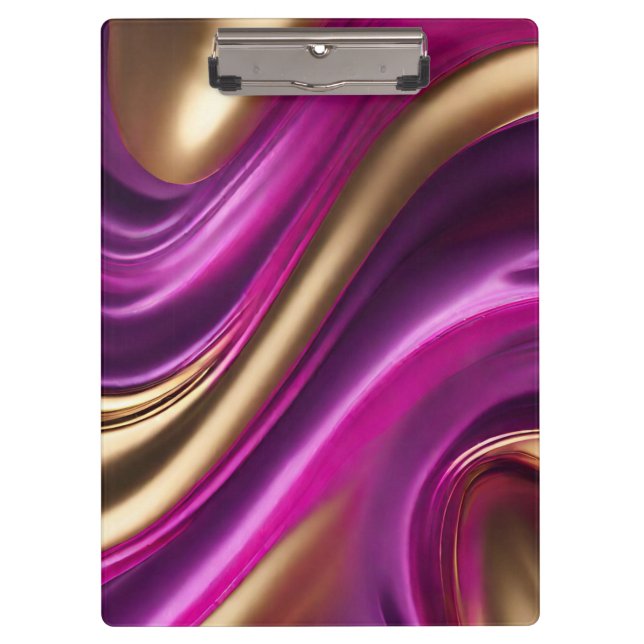Modernes Lila Rosa und Gold- Klemmbrett (Vorderseite)