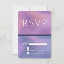 Modernes, Lila-rosa-wirbelndes, abstraktes Design RSVP Karte