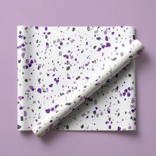 Modernes Lila Terrazzo-Muster Geschenkpapier