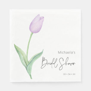 Modernes Lila Tulip Solo Brautparty Serviette