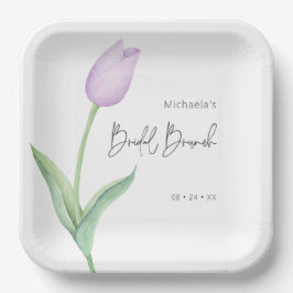 Modernes Lila Tulip Solo Bridal Brunch Pappteller