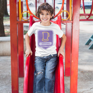 Modernes Lila und gelbes Kettchen-Symbol T-Shirt