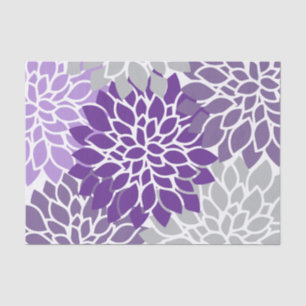 Modernes lila und graues Blumen Seidenpapier