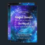 Modernes Lila Wasserfarben Galaxy Bat Mitzvah Einladung<br><div class="desc">Wenn Sie für Ihre Feier coole Galaxie-Themen Fledermaus mitzvah Party Ideen suchen, finden Sie hier eine elegante DIY Vorlage, die leicht mit Namen, Veranstaltungsdetails und uAwg personalisiert werden kann. Das einzigartige Universum-Design der Künstlerin Raphaela Wilson besticht durch einen wunderschönen, dunkelkönigsblauen, ultra violetten, lila, türkisfarbenen und hellen aquamarinen Aquarell, der einen...</div>