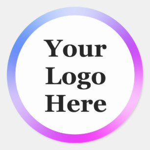 Modernes, Lila Weiß-Logo hier Runder Aufkleber