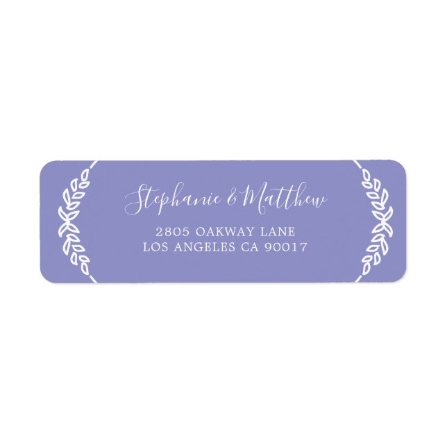 Modernes Lila Weißblechblatt Elegante Hochzeit (Vorne)