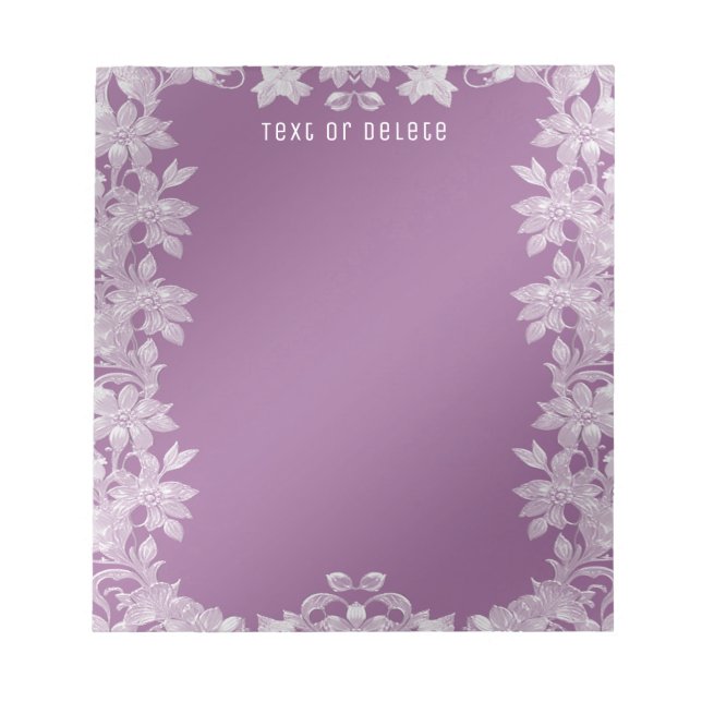 Modernes Lilac Floral Notepad Notizblock (Vorderseite)