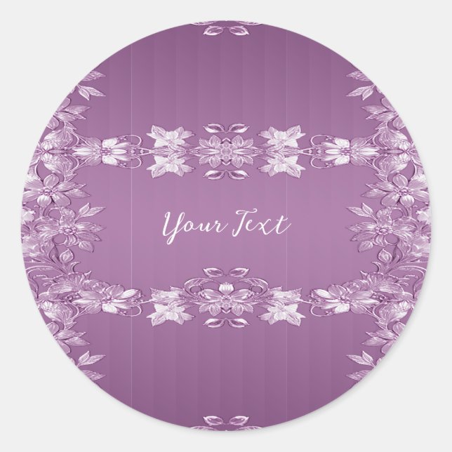 Modernes Lilac Floral Round Sticker (Vorderseite)