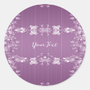 Modernes Lilac Floral Round Sticker