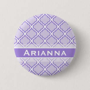 Modernes Lilac Lila marokkanisches Trellis Button