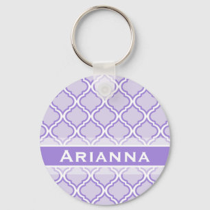 Modernes Lilac Lila marokkanisches Trellis Schlüsselanhänger