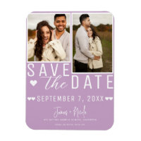 Modernes Lilac Lila Save the Date 2 Foto Hochzeit