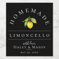Modernes Limoncello Black Beverage Label