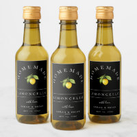 Modernes Limoncello Black Mini Getränke Label