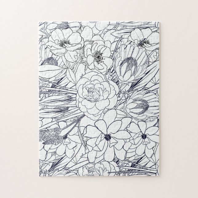 Modernes Line Art Handgezeichnet Floral Girly Desi (Vertikal)