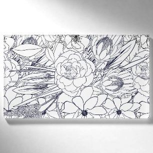 Modernes Line Art Handgezeichnet Floral Girly Desi Namenschild