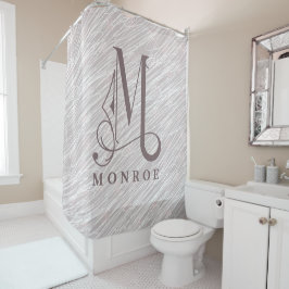 Modernes Linienmuster Hintergrund Grosses Monogram Duschvorhang