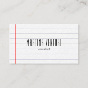 Modernes Linspapier Beruflich Schlicht Schwarz-wei Visitenkarte