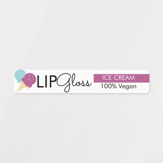 Modernes Lip Gloss Icecream Branding Etiketten (Design 1)