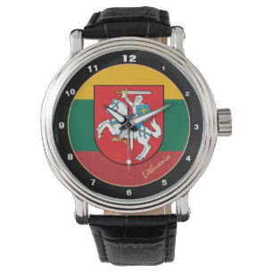 Modernes Litauen Ritter & litauische Flagge / Desi Armbanduhr