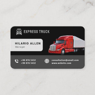 Modernes LKW-Geschäft   Black Business Card Visitenkarte