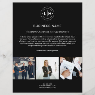 Modernes Logo Foto Corporate Black Business Flyer