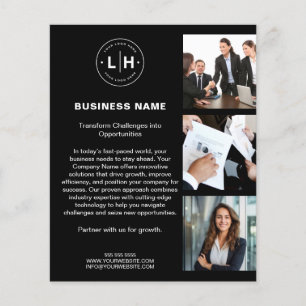 Modernes Logo-Foto Corporate Black Business Flyer