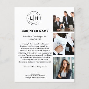 Modernes Logo-Foto Corporate White Business Flyer