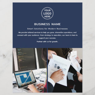 Modernes Logo-Foto Marineblau Professionell Geschä Flyer
