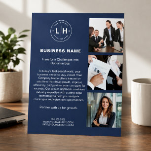 Modernes Logo-Foto Navy Blue Corporate Business Flyer