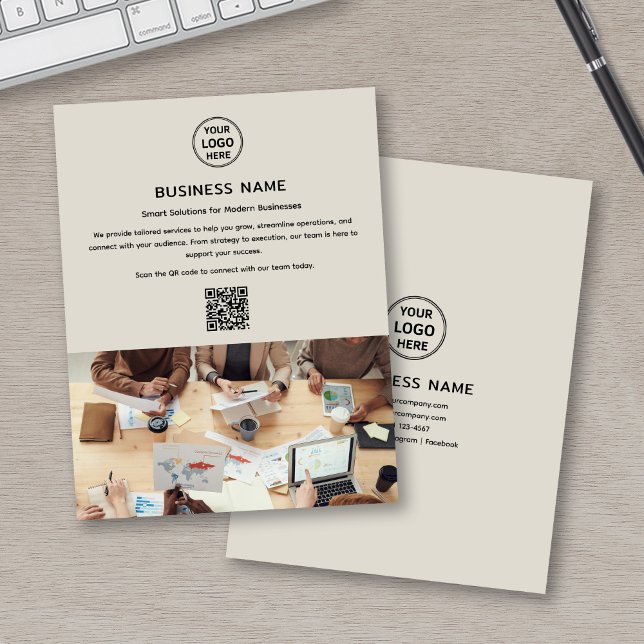 Modernes Logo-Foto QR Beruflich Business Flyer (Modern Logo Photo QR Professional Business Flyer)