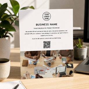 Modernes Logo-Foto QR Berufliches Weißes Geschäft Flyer