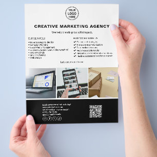 Modernes Logo Foto QR Marketing Business Flyer