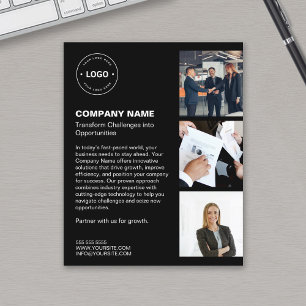 Modernes Logo-Foto Schwarz Professionell Geschäftl Flyer