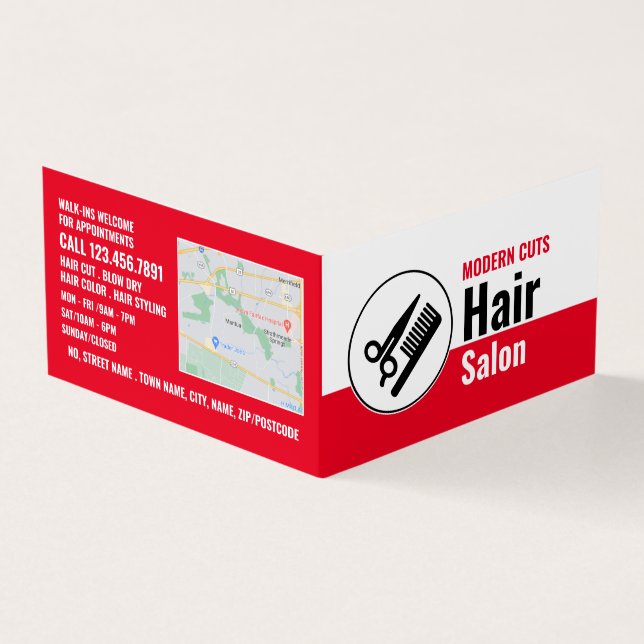 Modernes Logo, Friseur, Friseur, Salon Loyalität Visitenkarten (Vorderseite)