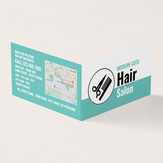 Modernes Logo, Friseur, Friseur, Salon Loyalität Visitenkarten (Vorderseite)