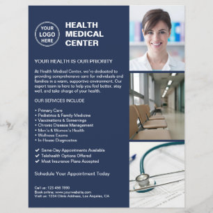 Modernes Logo für Ärzte im Gesundheitswesen Navy B Flyer