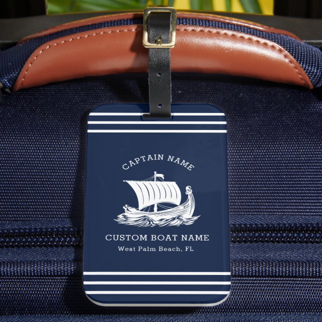 Modernes Logo für Nautic Custom Boat Name & Ship Gepäckanhänger (Vorderseite Insitu 2)