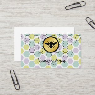 Modernes Logo für Wabenrüben und Hexagon-Bienen Visitenkarte