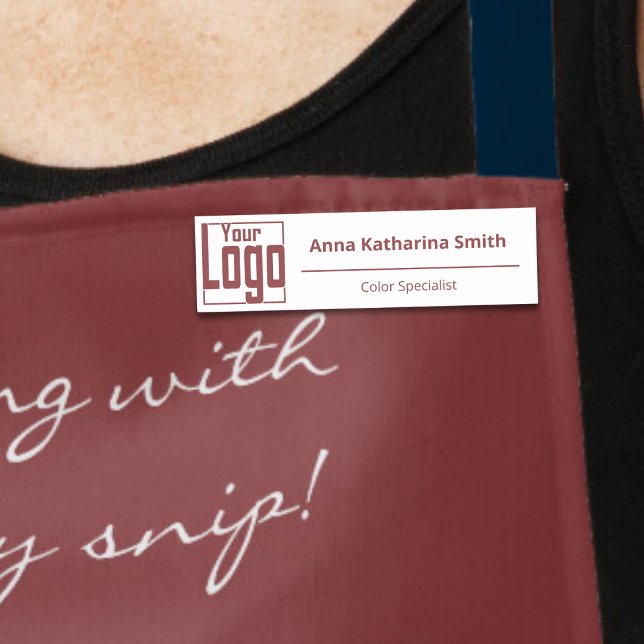 Modernes Logo-Know-how - Klassische Bezeichnung Namensschild (Modern Logo Expertise Classic Name Tag, White, Square Corners)