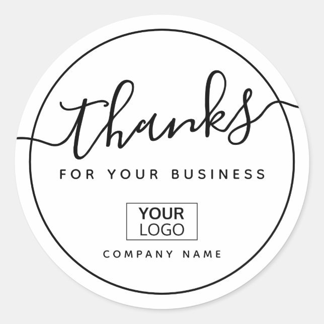 Modernes Logo minimalistisches Business Vielen Dan Runder Aufkleber (Vorderseite)
