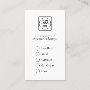 Modernes Logo Minimalistisches Feedback- & Umfra Visitenkarte
