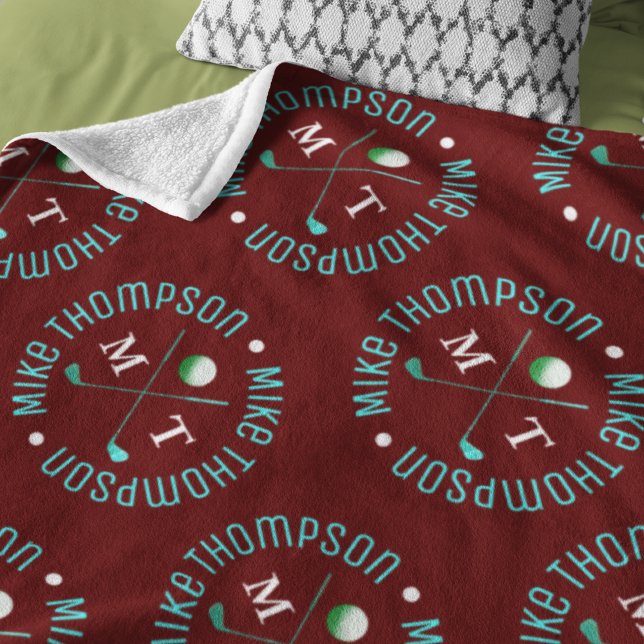 Modernes Logo-Muster für einen stilvollen Golf-Pla Fleecedecke (Von Creator hochgeladen)