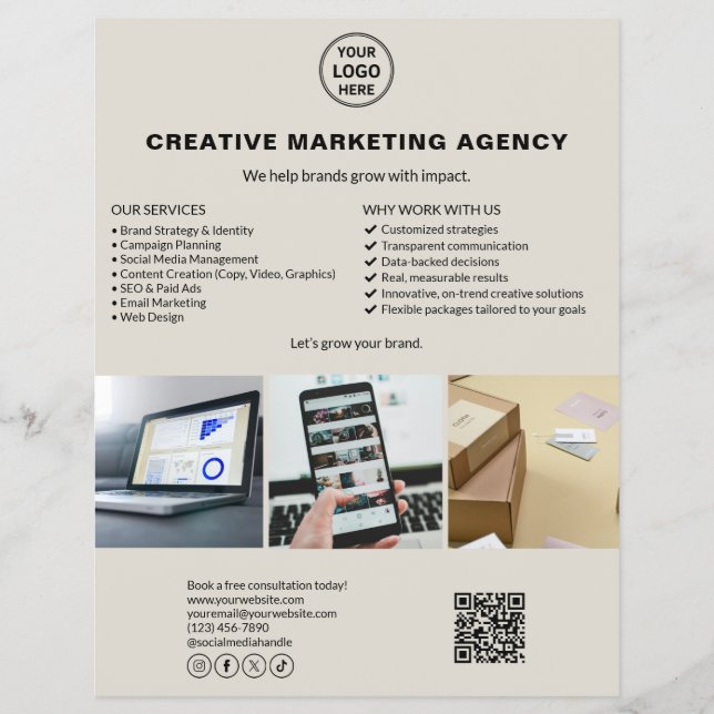 Modernes Logo-Neutral-Marketing-Geschäft Flyer (Vorne)