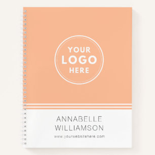 Modernes Logo-Peach-Business-Werbeheft Notizbuch