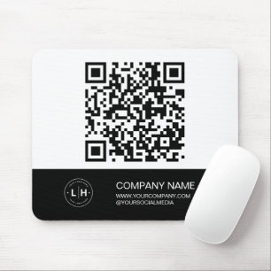 Modernes Logo personalisiert in Schwarz und Weiß Mousepad