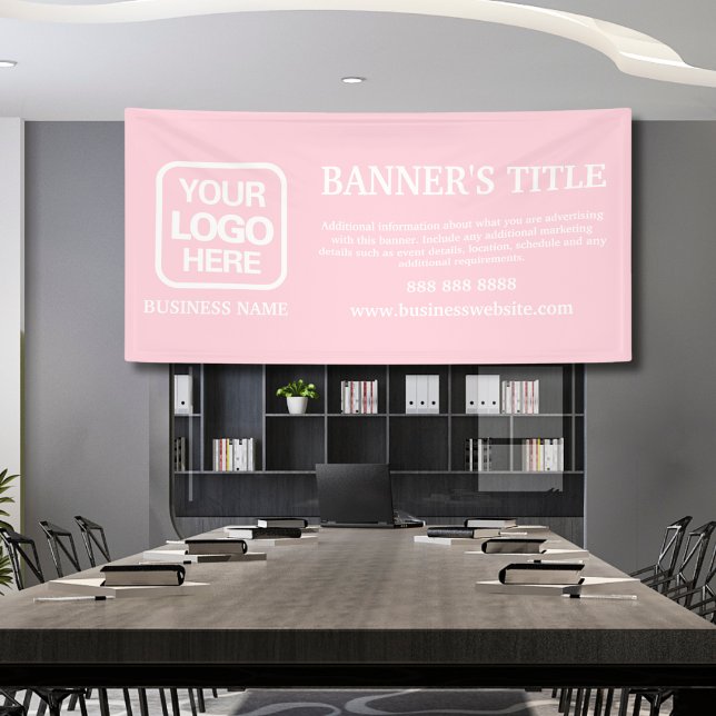 Modernes Logo Pink White Business Banner (Von Creator hochgeladen)